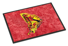 Load image into Gallery viewer, Butterfly on Red Doormat - 24x36 Decorative Floor Mat – Indoor/Outdoor Rug