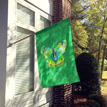 Load image into Gallery viewer, Butterfly Green on Green Flag Canvas House Size