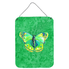 Load image into Gallery viewer, Butterfly Green on Green Aluminium Metal Wall or Door Hanging Prints