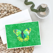 Load image into Gallery viewer, Butterfly Green on Green Greeting Cards -  Blank Note Cards – 8-Pack of Artist-Designed Cards with Envelopes