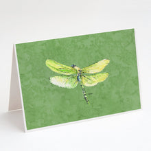 Load image into Gallery viewer, Dragonfly on Avacado Greeting Cards -  Blank Note Cards – 8-Pack of Artist-Designed Cards with Envelopes