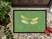 Load image into Gallery viewer, Dragonfly on Avacado Doormat - 24x36 Decorative Floor Mat – Indoor/Outdoor Rug