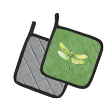 Load image into Gallery viewer, Dragonfly on Avacado Pot Holders - Set of 2 Decorative Kitchen Helpers | Made in the USA 8864PTHD