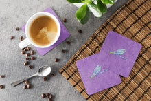 Load image into Gallery viewer, Dragonfly on Purple Coasters - Set of 4 Lightweight Foam, Absorbent Drink Coasters