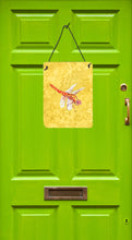 Load image into Gallery viewer, Dragonfly on Yellow Aluminium Metal Wall or Door Hanging Prints