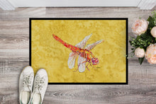 Load image into Gallery viewer, Dragonfly on Yellow Doormat - 24x36 Decorative Floor Mat – Indoor/Outdoor Rug