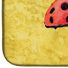 Load image into Gallery viewer, Lady Bug on Yellow Dish Drying Mat – Absorbent, Artistic Kitchen Essentials 8867DDM