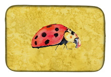 Load image into Gallery viewer, Lady Bug on Yellow Dish Drying Mat – Absorbent, Artistic Kitchen Essentials 8867DDM