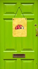 Load image into Gallery viewer, Lady Bug on Yellow Aluminium Metal Wall or Door Hanging Prints