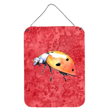 Load image into Gallery viewer, Lady Bug on Red Aluminium Metal Wall or Door Hanging Prints