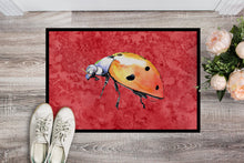 Load image into Gallery viewer, Lady Bug on Red Doormat - 24x36 Decorative Floor Mat – Indoor/Outdoor Rug