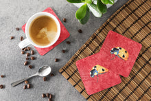 Load image into Gallery viewer, Lady Bug on Red Coasters - Set of 4 Lightweight Foam, Absorbent Drink Coasters