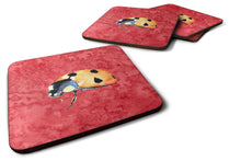 Load image into Gallery viewer, Lady Bug on Red Coasters - Set of 4 Lightweight Foam, Absorbent Drink Coasters