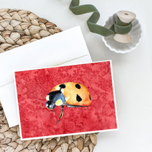 Load image into Gallery viewer, Lady Bug on Red Greeting Cards -  Blank Note Cards – 8-Pack of Artist-Designed Cards with Envelopes
