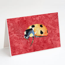 Load image into Gallery viewer, Lady Bug on Red Greeting Cards -  Blank Note Cards – 8-Pack of Artist-Designed Cards with Envelopes