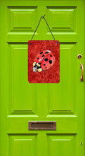 Load image into Gallery viewer, Lady Bug on Deep Red Aluminium Metal Wall or Door Hanging Prints