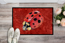 Load image into Gallery viewer, Lady Bug on Deep Red Doormat - 24x36 Decorative Floor Mat – Indoor/Outdoor Rug
