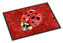 Load image into Gallery viewer, Lady Bug on Deep Red Doormat - 24x36 Decorative Floor Mat – Indoor/Outdoor Rug