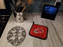 Load image into Gallery viewer, Lady Bug on Deep Red Pot Holders - Set of 2 Decorative Kitchen Helpers | Made in the USA 8870PTHD
