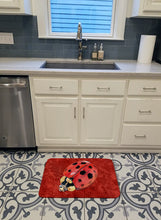 Load image into Gallery viewer, Lady Bug on Deep Red Machine Washable Memory Foam Mat 8870RUG