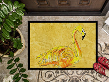 Load image into Gallery viewer, Flamingo on Yellow Doormat - 24x36 Decorative Floor Mat – Indoor/Outdoor Rug