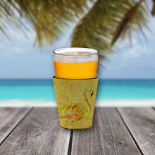 Load image into Gallery viewer, Flamingo on Yellow Cup Hugger - Reusable Party Cup Sleeve with Personality