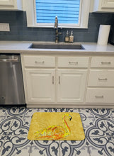 Load image into Gallery viewer, Flamingo on Yellow Machine Washable Memory Foam Mat 8872RUG