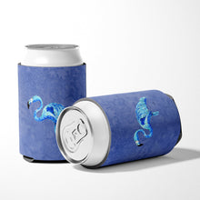 Load image into Gallery viewer, Flamingo On Slate Blue Can or Bottle Beverage Insulator Hugger