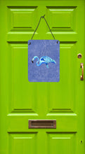 Load image into Gallery viewer, Flamingo On Slate Blue Aluminium Metal Wall or Door Hanging Prints