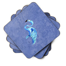 Load image into Gallery viewer, Flamingo On Slate Blue Coasters - Set of 4 Lightweight Foam, Absorbent Drink Coasters