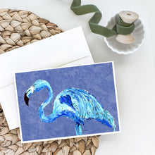 Load image into Gallery viewer, Flamingo On Slate Blue Greeting Cards -  Blank Note Cards – 8-Pack of Artist-Designed Cards with Envelopes