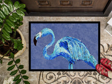 Load image into Gallery viewer, Flamingo On Slate Blue Doormat - 24x36 Decorative Floor Mat – Indoor/Outdoor Rug
