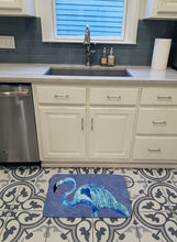 Load image into Gallery viewer, Flamingo On Slate Blue Machine Washable Memory Foam Mat 8873RUG