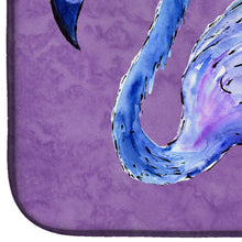 Load image into Gallery viewer, Flamingo on Purple Dish Drying Mat – Absorbent, Artistic Kitchen Essentials 8874DDM