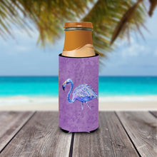 Load image into Gallery viewer, Flamingo on Purple Slim Can Hugger – Fun &amp; Functional Drink Coolers 8874MUK