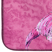Load image into Gallery viewer, Flamingo on Pink Dish Drying Mat – Absorbent, Artistic Kitchen Essentials 8875DDM