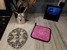 Load image into Gallery viewer, Flamingo on Pink Pot Holders - Set of 2 Decorative Kitchen Helpers | Made in the USA 8875PTHD