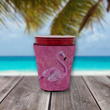 Load image into Gallery viewer, Flamingo on Pink Cup Hugger - Reusable Party Cup Sleeve with Personality