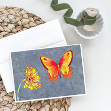 Load image into Gallery viewer, Gerber Daisy and Buttefly Greeting Cards -  Blank Note Cards – 8-Pack of Artist-Designed Cards with Envelopes
