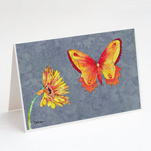 Load image into Gallery viewer, Gerber Daisy and Buttefly Greeting Cards -  Blank Note Cards – 8-Pack of Artist-Designed Cards with Envelopes