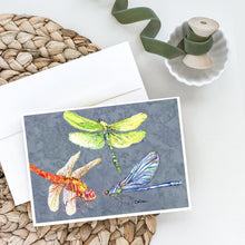 Load image into Gallery viewer, Dragonfly Times Three Greeting Cards -  Blank Note Cards – 8-Pack of Artist-Designed Cards with Envelopes