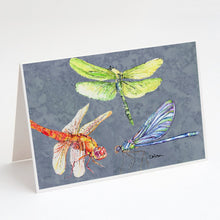 Load image into Gallery viewer, Dragonfly Times Three Greeting Cards -  Blank Note Cards – 8-Pack of Artist-Designed Cards with Envelopes