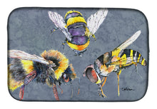 Load image into Gallery viewer, Bee Bees Times Three Dish Drying Mat – Absorbent, Artistic Kitchen Essentials 8879DDM