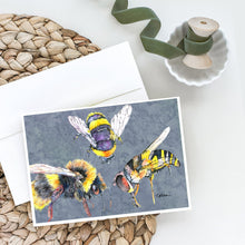 Load image into Gallery viewer, Bee Bees Times Three Greeting Cards -  Blank Note Cards – 8-Pack of Artist-Designed Cards with Envelopes