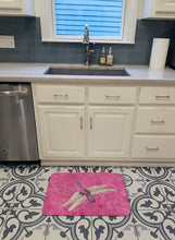 Load image into Gallery viewer, Dragonfly on Pink Machine Washable Memory Foam Mat 8891RUG