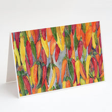 Load image into Gallery viewer, Hot Peppers Greeting Cards -  Blank Note Cards – 8-Pack of Artist-Designed Cards with Envelopes