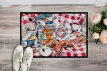 Load image into Gallery viewer, Blue Runner Gumbo Receipe Doormat - 24x36 Decorative Floor Mat – Indoor/Outdoor Rug