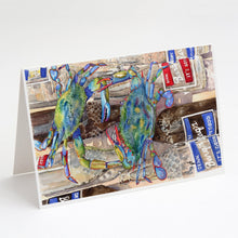 Load image into Gallery viewer, Blue Crabby Bottles of Barqs Rootbeer Greeting Cards -  Blank Note Cards – 8-Pack of Artist-Designed Cards with Envelopes