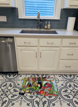 Load image into Gallery viewer, Wine Crab Shrimp and Oysters Machine Washable Memory Foam Mat 8915RUG