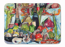 Load image into Gallery viewer, Wine Crab Shrimp and Oysters Machine Washable Memory Foam Mat 8915RUG